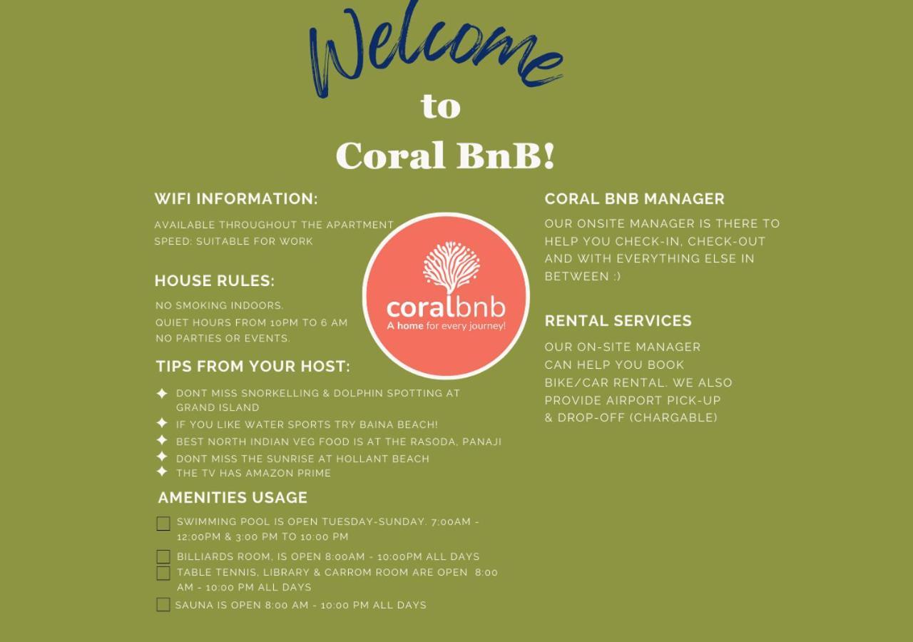 Coral Bnb Premium 2 Bhk Apartment - 5 Km From Dabolim Airport Vasco Da Gama Exterior photo